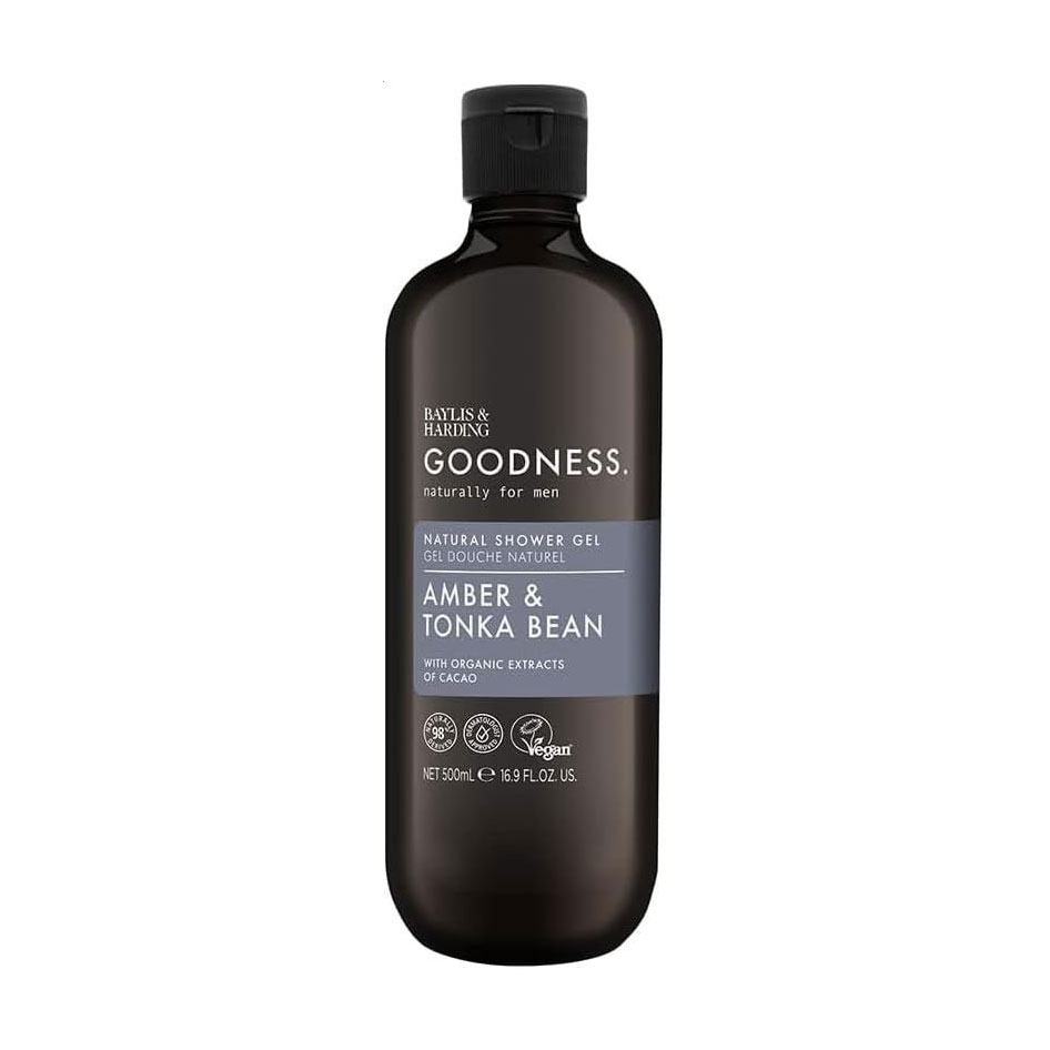 Чоловічий гель для душу Baylis &amp; Harding Goodness Natural Shower Gel, Amber &amp; Tonka Bean, 500 мл